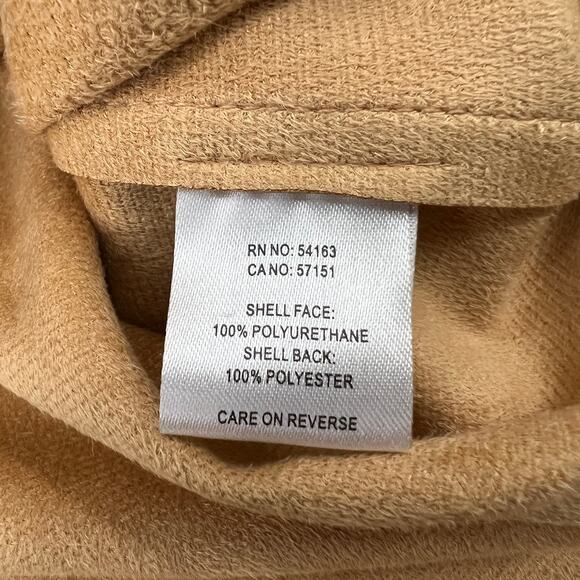 Marc New York Women's Faux Leather Cut Out Design Raw Edge Beige Jacket Size L - Picture 4 of 13